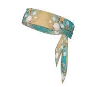 Starfish And Seashell Pattern Unisex Sports Head Tie - Double-Sided, Moisture-Wicking Workout Headband, Adjustable Knotted Band for Running, Yoga & Gym