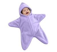 Starfish Baby Onesie Fleece Hood Zip Up Star-Shaped Newborn Romper Jumpsuit
