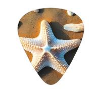 Starfish Beach Exceptional Guitar Pick - Full Print on One Side, ABS Material - Varied Thickness for a Varied Music Experience - Ideal for Guitars and Ukuleles, Guitar Picks