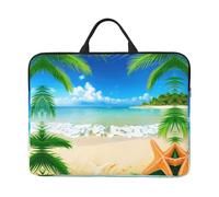Starfish Beach Sea Palms Print Laptop Carrying Case, Laptop Sleeve Case, Computer Bag, Traveling Computer Cover For 14 Inch