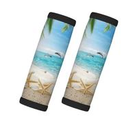 Starfish Beach Sea Palms Printed, 2 Pcs Luggage Handle Wrap Grips, Comfort Soft Handle Covers Luggage Tag