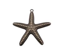 Starfish Charms For Beginner Jewelry Makers, 51x50mm, Antique Bronze Color, 5 Pieces