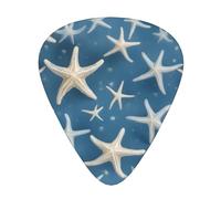 Starfish Coastal Wool Print 12 Pieces Guitar Picks For Guitars And Ukulele, Unique Guitar Present