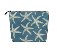 Starfish Coastal Wool Print Makeup Bag Cute Cosmetic Bag for Women Makeup Pouch Travel Toiletry Bag for Lady