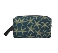 Starfish Coastal Wool Print Storage Bag â€“ Large Travel Cosmetic Makeup Bags, Portable Pouch Organizer for Toiletries, Accessories