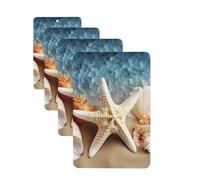 Starfish Coral and Seashell Car Air Freshener Cards for Women Men 4 Pack Cute Car Accessories Long Lasting Scent Car Diffuser Hanging Auto Aromatherapy Tablets Car Fresheners Gifts