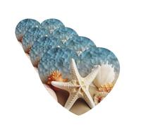 Starfish Coral and Seashell Car Air Freshener Cards for Women Men 4 Pack Cute Car Accessories Long Lasting Scent Car Diffuser Hanging Auto Aromatherapy Tablets Car Fresheners Gifts