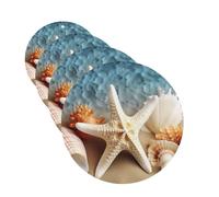 Starfish Coral and Seashell Car Air Freshener Cards for Women Men 4 Pack Cute Car Accessories Long Lasting Scent Car Diffuser Hanging Auto Aromatherapy Tablets Car Fresheners Gifts