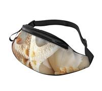Starfish Coral and Seashell Fanny Pack for Men Women, Waterproof Sports Waist Bag Fashion Belt Bag Crossbody Bags Hip Bum Bag with Adjustable Strap Large Sling Bag Purse for Travel Hiking