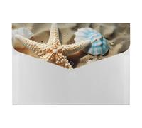 Starfish Coral and Seashell File Folder 6-Pocket, Waterproof Accordion File Organizer with Snap Closure, Expanding Document Holder for Office, Home