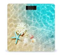 Starfish Coral And Seashell on Beach Fashion Digital Bathroom Weighing Scales for Body Weight LED Display Home Gym