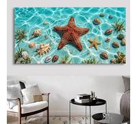 Starfish Diamond Art Kits Adults, 5D Diamond Painting Beach DIY Square Full Drill Crystal Art Kits for Adults Beginners Rhinestone Embroidery Arts and Crafts for Home Wall Decor Gifts 30x60cm, Cod-502