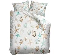 Starfish Duvet Cover Set Super King Size Shell Bedding Set 3D Print Soft Breathable Microfiber Quilt Cover 260x220 cm with Zipper Closure und 2 Pillowcases for Bedroom Bed Decor C/516
