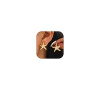 Starfish Earrings for Women Dainty Gold Starfish Stud Earrings Boho Beach Statement Earring for Women Summer Vacation Jewelry, M, Metal, No Gemstone