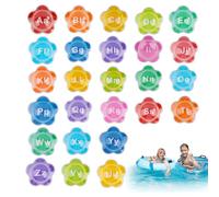 Starfish Floating Bath Toys - Mould Free Pool Toys, Water Travel Essentials for Kids, Toddler Bath Letters and Numbers, Foam Bathtub Set, Alphabet Learning, Bathroom Playsets, Sensory for Autism