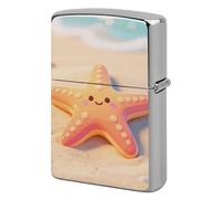 Starfish Lighter Case Metal Double-Sided Lighter Cover Pocket Lighters Sleeve Windproof Lighters Accessories for Men Women