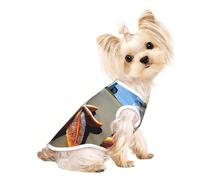 Starfish Lighthouse Beach Print Comfortable Pet Vest, Sleeveless Breathable Top, for Small Puppy Kitten Daily Wear