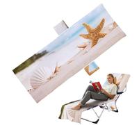 Starfish Lounge Chair Towel - Versatile Beach Chaise Cover | Soft Microfiber Beach Chair Covers With Pockets | Bath Chair Towel, Chair Cover