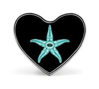 Starfish Monster Novelty Metal Badge 1″ Heart Form Brooch Pin Clothes Bag Accessories Tie Decor