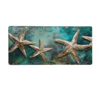 Starfish Mouse Mat Green Mouse Pad Large 600x300x3 mm XXL Mouse Mat with Anti-Slip Rubber Base Smooth Surface, Desk Mat Stitched Edges Computer Accessories for Home Office Work, Gifts for Men G267