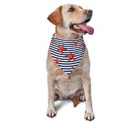 Starfish Navy Blue Stripe Dog Bandanas,Dog Bandanas Scarf Triangle Bibs Kerchief Flannel Thicken Cotton Bandana for Small Medium Large Dogs and Cats