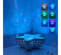 Starfish Ocean Projection Lamp,Romantic Water Ripple Night Light,7 Colors Sea Star Lamp,Ocean Wave Projector Light,3D Holographic Water Ripple Ambient Lighting for Home Room Decor