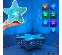 Starfish Ocean Projection Lamp,Romantic Water Ripple Night Light,7 Colors Sea Star Lamp,Ocean Wave Projector Light,3D Holographic Water Ripple Romantic Ambient Lighting for Room Decor