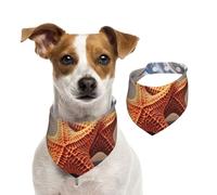 Starfish On The Beach Dog Bandanas,Summer Bandanas for Dogs Washable Adjustable Dog Triangle Scarf Bibs Cute Pet Bibs for Medium Large Dogs Puppy and Cats Large