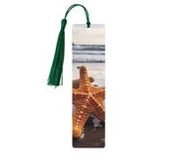 Starfish On The Beach Wooden Bookmark Book Lovers Tassels Crafts Accessories Reading Book Club Party