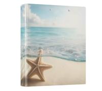 Starfish on The Sand Beach 3 Ring Binder 1.5 Inch Round Ring Binder View Binder Holds 200 Documents for Home School Office Use