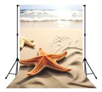 Starfish on The Sand Beach Landscape Backdrop Background for Photography, 5x7ft