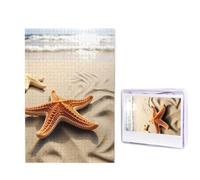 Starfish on The Sand Beach Landscape Puzzle for Adults 1000 Pieces, Wooden Jigsaw Puzzle from Photos, Challenging Puzzles Perfect for Game Nights, Home Decoration Puzzles Gift for Holiday Birthday