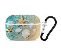 Starfish on The Summer Beach Print Airpods Pro Case with Key Chain Full Protective Durable Shockproof Wireless Headphone Case PC Hard Case Cover for Apple AirPods Pro Case 2nd/1st Generation