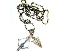Starfish Records ANTIQUE GOLD TONE BOW AND ARROW HEAD ON A BRONZE ALLOY CHAIN NECKLACE CHAIN PENDANT IN A FREE ORGANZA GIFT BAG G.0.T THE HUNGER GAMES INSPIRED
