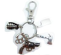 Starfish Records Antique Silver Fun Gangster Gangsta' Rapper Assassin Giant Lobster Clasp Keyring Grenade Meat Cleaver Axe Gun Knuckle Duster Gift Bag