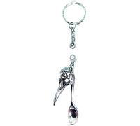 Starfish Records Detachable 'Charlie Bird Skull' Cutting Miniature Spoon Keyring Snuff Sniff Snorting Protein Powder Festival Gift Bag