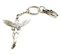 Starfish Records Tibetan Silver Large Fairy Tinkerbell Keyring Bag Charm Angel Keyring Fantasy Cosplay Bag Charm