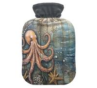 Starfish Sea Animals Coral Blue tag3 Hot Water Bottle with Cover for Pain Relief tag1 for tag2, 2L