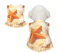Starfish Seashell Art L Pet Apparel for Small Dogs-Cute Summer Outfit for Puppy, Soft Breathable Pet Clothes for Cat