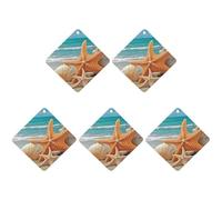 Starfish Seashell Beach Car Air Freshener Hanging Incense Chips 5 Pack Automotive Scented Hanging Sheets for Car Home Auto Interior Decor Rhombus,black-style