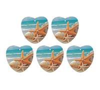 Starfish Seashell Beach Car Air Freshener Hanging Incense Chips 5 Pack Automotive Scented Hanging Sheets for Car Home Auto Interior Decor Love Form,white-style