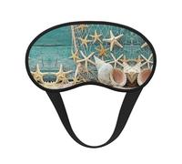 Starfish Seashell Beach Polyester Sleep Mask,Light Blocking Sleep Eye Mask,Night Sleeping Mask, Eye Blinder
