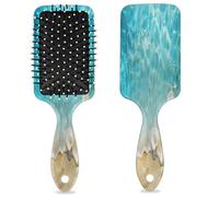 Starfish Seashell Hair Brush Beach Ocean Wet Dry Air Cushion Hair Brush Plastic Detangler Hairbrush for Kids Adults Back To School Gift Women Men