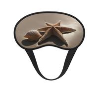Starfish Seashell Sandy Beach Print Adults Soft Washable Eye Mask for Light Blocking Nap Face Sleeping Travel Cover
