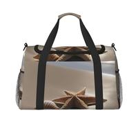 Starfish Seashell Sandy Beach Print Ample Space Travel Duffle Bag Carry On Tote 19.7x13x10.2 in Stylish Tote for Gym
