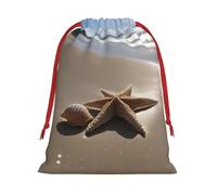 Starfish Seashell Sandy Beach Print Comfortable Gift Lightweight Bag Easy Clean Storage Bags Reusable Multipurpose Use