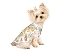 Starfish Seashell Sandy Beach print Dog Shirts for Small Dogs Stretchy T-Shirts Lightweight Tank Top Sleeveless Striped Vest