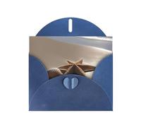 Starfish Seashell Sandy Beach Print Greeting card Blank card with envelope,Unique Designs for Festivals Invitations