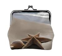 Starfish Seashell Sandy Beach Print Lightweight Women Coin Purse Exquisite Waterproof Small Pouch for Coins Cards