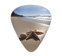 Starfish Seashell Sandy Beach Print Organizer Storage Box Different Thickness Guitar Picks For Acoustic Guitar